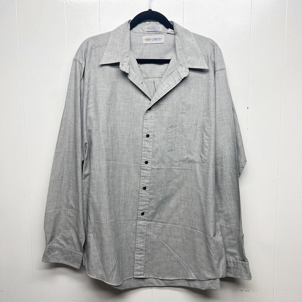 City Streets Mens Vintage Single Needle Tailoring Gray Shirt Size XL Tall Defect